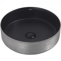 Раковина 40x40 см Abber Bequem AC2109BS, цвет черный матовый/ серебро