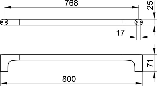 Полотенцедержатель 800 мм Keuco Edition 400 11501 010800 хром