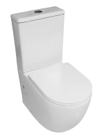 Унитаз компакт Azario Blanco AZ-T003B-R напольный, безободковый, с бачком и сиденьем микролифт, 63х36х82 см, белый