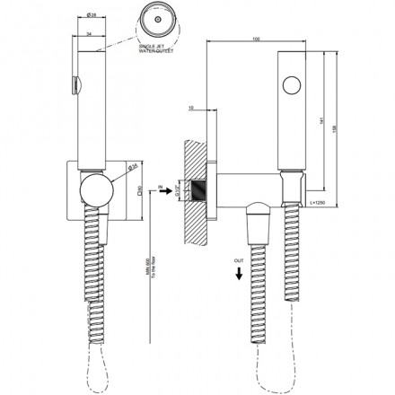 гигиенический душ gessi rilievo 59151#299