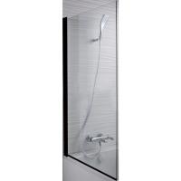 Шторка на ванну Jacob Delafon Struktura 80x140 E6D042-BLV профиль черный, стекло прозрачное
