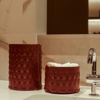 Корзина ADJ Bottega 1512.09/30 круглая, Ø20xH12 см, коньяк/бордо