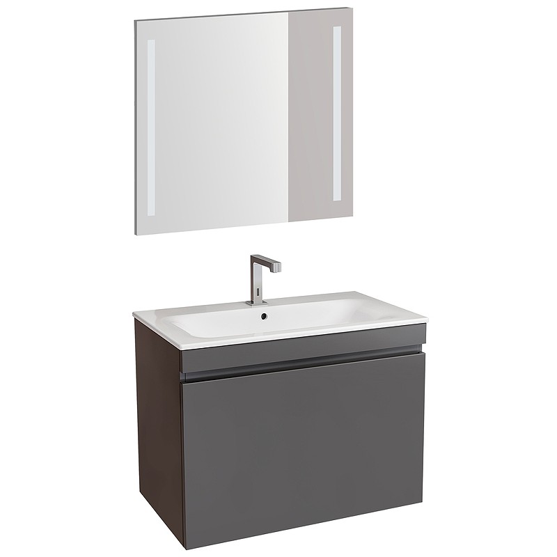 Комплект мебели для ванной Geberit Renova Plan 529.916.JK.8 подвесной Темно-серый