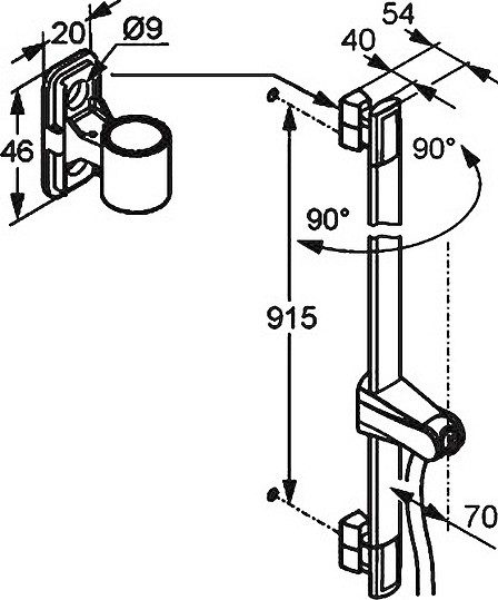 душевая штанга kludi q-beo 5012005-00