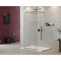 Душевая перегородка Cezares Liberta LIBERTA-L-2-110-120-C-NERO 110 см, профиль черный матовый, стекло прозрачное