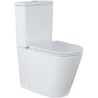 Унитаз напольный Azario Vetro AZ-2149 60.5x38 см, безободковый, в комплекте с бачком и сиденьем микролифт, цвет белый