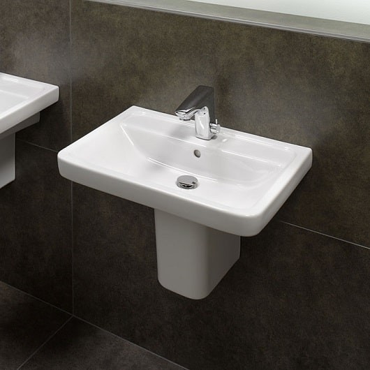 раковина toto cf lw136y полувстраиваемая, с 1 отв., с переливом, cefiontect, 65.4x48.3 см, белая