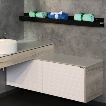 Тумба-модуль подвесная Comforty Клеон 120 00-00001851 Белая Дуб дымчатый