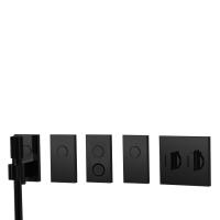 Смеситель Fima Carlo Frattini Switch для душа встраиваемый, термостат, на 4 полож, форсунка, ручн душ и черн шланг 1500 мм, внешн часть, черный матовый