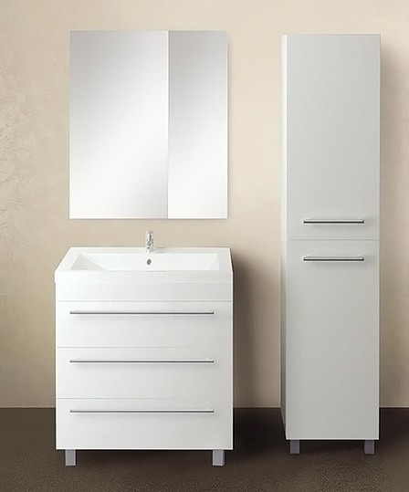 шкаф-пенал 1marka соната 35н с 2 дверцами, белый глянец, с бельевой корзиной