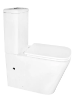 Унитаз компакт Azario Etereo AZ-8203 напольный, безободковый, слив "Торнадо", с бачком и сиденьем микролифт, 62х35.5х80.5 см, белый