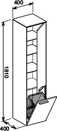 шкаф-пенал keuco royal 60 32131 450002 кашемир, с корзиной r