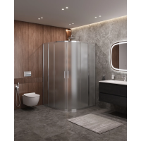 Душевой уголок Cezares Molveno R-22 110х110 MOLVENO-R-22-80+30-P-Cr профиль Хром стекло рифленое