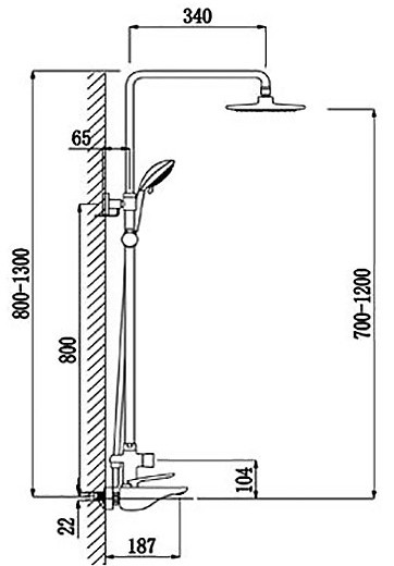 душевая стойка timo helmi sx- 1070/00-16 1060 chrome-white