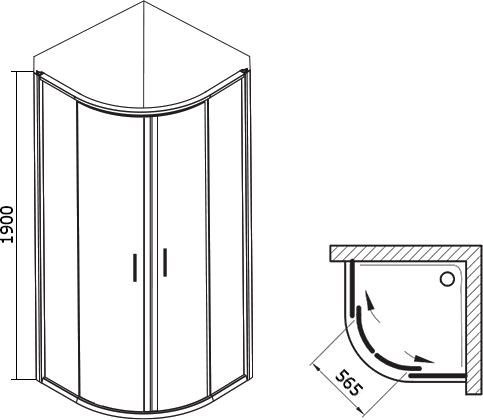 душевой уголок ravak blix blcp4-90 3b270100z1 профиль белый, стекло прозрачное