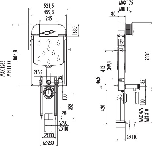 система инсталляции для унитазов creavit gr5001.01