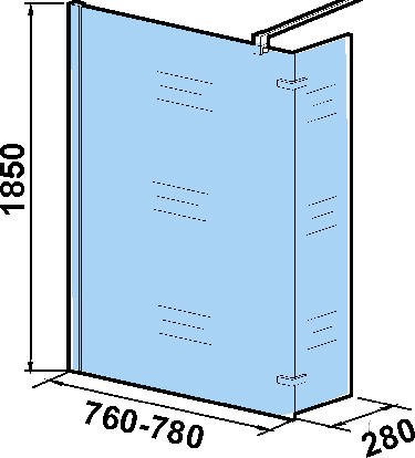 душевая перегородка weltwasser ww400 walk-in 80g+30g профиль хром, стекло прозрачное