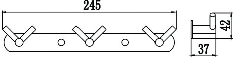 Планка с крючками Savol S-007223B