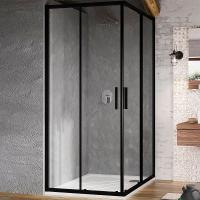 Душевой уголок Ravak Blix BLSRV2-90 90×90 X1LM70300Z1 профиль черный, стекло прозрачное