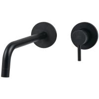 Смеситель Paffoni Light LIG007NO70 для раковины, без донного клапана, встраиваемый, с внутренней частью, излив 24.8 см, черный матовый