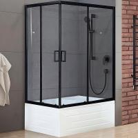Душевой уголок Royal Bath BP 100×80 RB8100BP-T-BL-R профиль черный, стекло прозрачное