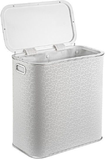 Корзина для белья Geralis FWH-M флористика, белая цвет хром, малая