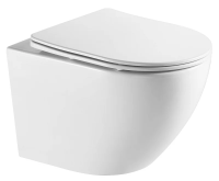 Унитаз Azario Grado AZ-0046-UQ подвесной, безободковый, с сиденьем микролифт, слив "Торнадо", 49х37х36 см, белый