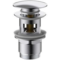 Донный клапан Vincea DPU-1B01CH клик клак, для раковины, с переливом, хром