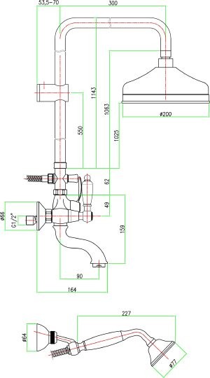 душевая стойка fiore coloniale 02cr0615