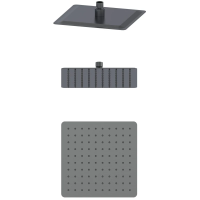 Верхний душ Wonzon & Woghand WW-88DP06-BGM 250 мм, темный графит матовый