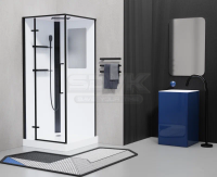 Душевая кабина Esbano ESM-QUADRO-90 (Left) 90x90 ESKM90QDL стекло прозрачное, профиль черный матовый