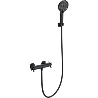 Термостат для душа Wonzon & Woghand WW-B2048-A-MB с душевым гарнитуром, черный матовый