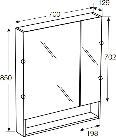 зеркальный шкаф roca gap 70 zru9302886 белый глянец