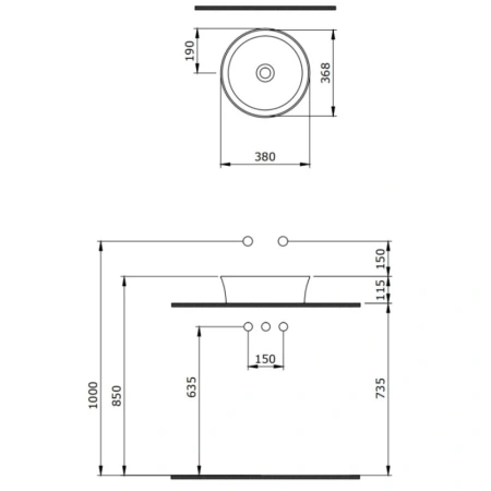 раковина 38x38 см berges ego sl 181071
