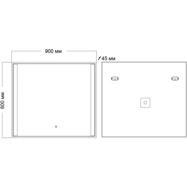 зеркало grossman avrora (900*800*45) led с сенсорным выключателем