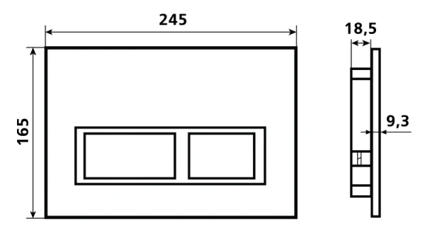 кнопка для инсталляции esbano prk-12mc esinprk12mc матовый цвет хром