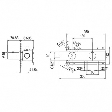 смеситель для душа fantini milano 31 93 7374b термостатический, матовая сталь