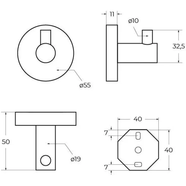 Крючок Cezares Relax RELAX-HK-01 для ванны, хром