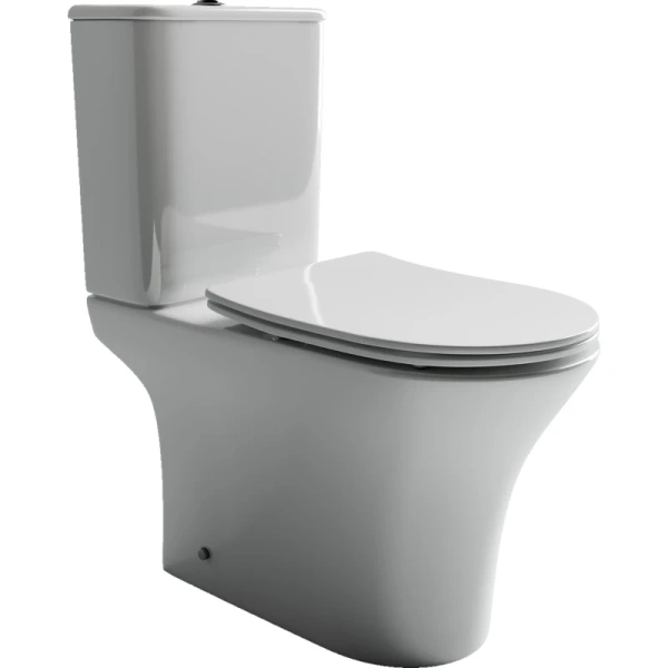 чаша напольного унитаза ceramicanova fortuna cn9001-b безоботковый, с сиденьем микролифт, белая