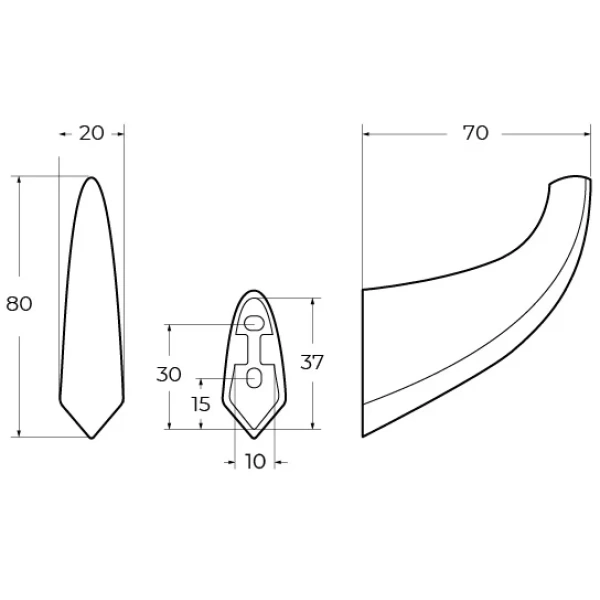 Крючок Cezares Liner LINER-HK-GM для ванны, оружейная сталь