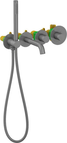 термостатический смеситель встраиваемый timo saona 2324/18ysm с внутренней частью, для ванны с душем, черное золото