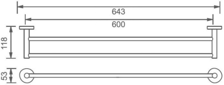 держатель для полотенец aquanet 4524dmb (60 см)