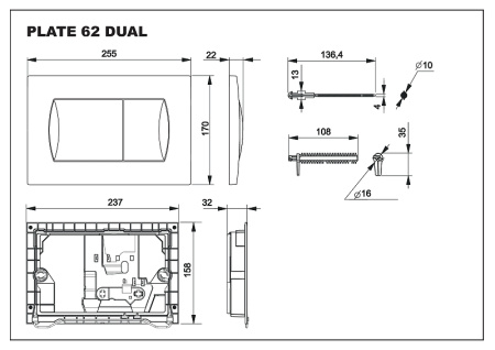 комплект унитаза с инсталляцией roca mateo 893100010 с сиденьем микролифт с клавишей смыва хром