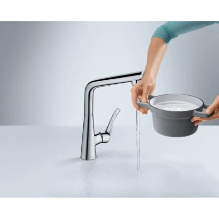 смеситель для кухни hansgrohe metris select m71 14883000, хром