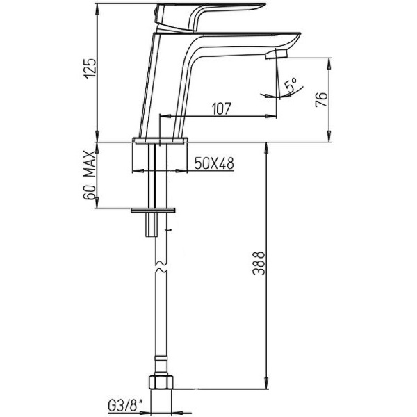 смеситель для раковины paini nove 09cr205 цвет хром