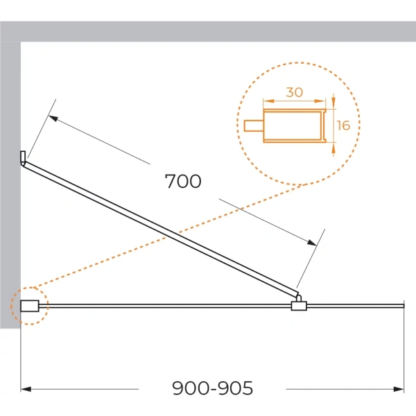 шторка на ванну cezares liberta 90 liberta-v-1-tb-90/155-c-nero профиль черный матовый стекло прозрачное