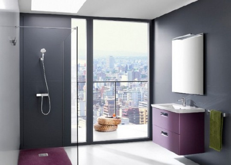 тумба под раковину roca the gap, 80 см, фиолетовая zru9302740