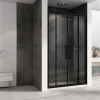 душевая дверь abber schwarzer diamant 150 ag33150bh профиль черный, стекло прозрачное