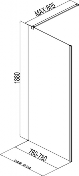 душевая перегородка aquanet cinetic ae12-f-80h190u-ct 80х190 243622 профиль хром, стекло прозрачное