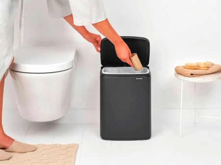 мусорное ведро brabantia bo 233746 12 л, минерально-графитовое